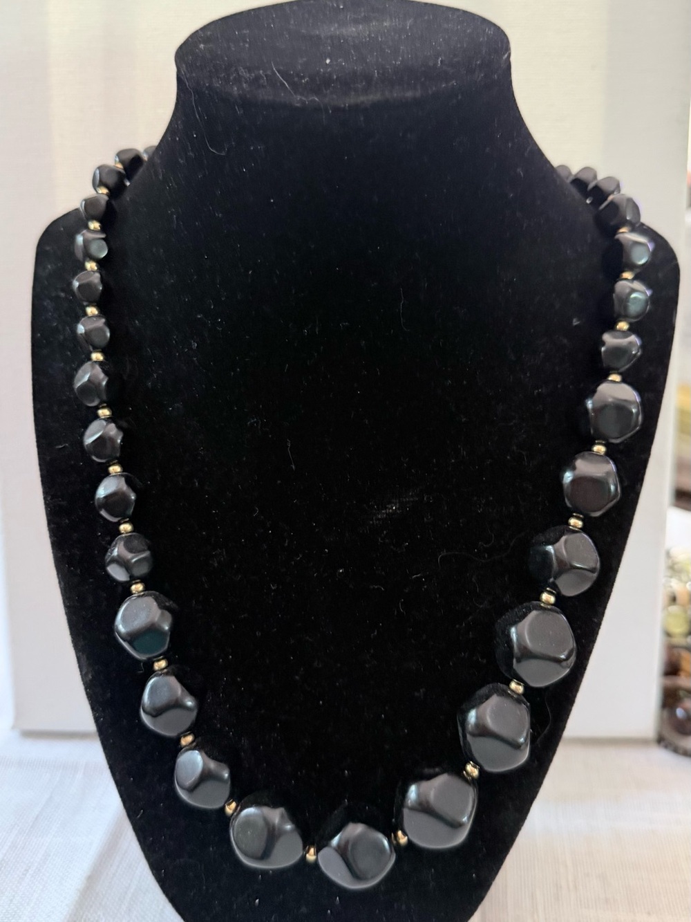 Black Beaded Statement Necklace - Elegant Women’s Jewelry